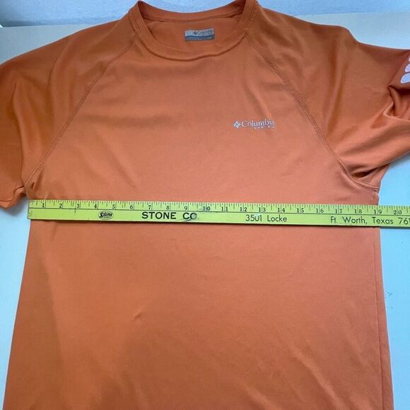 Columbia Omni-Shade PFG Raglan Sleeve Terminal Tackle Tee Orange Small - Picture 6 of 9